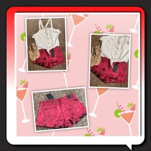 NWT Redish Pink With Black Tie Dye SO Cute Shorts